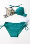Women's Turquoise Beige Stone Block High Waist Gathering Bikini Set Hzl24S-Lc3335 - 7