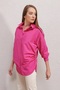 Women's Fuchsia Side Slit Drawstring Shirt Hzl23W-Bd1201321 - 3