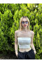 Women's White Folded Strapless Blouse Hzl24S-Zk11301 - 4