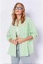 Women's Light Green Oversize Long Basic Shirt Hzl22W-Bd139001 - 2
