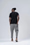 Men's Anthracite Gray Pattern Waist Rope Tie-Up Straight Cut Pants Sweatpants HZL24S-MXC8948-171 - 5