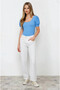 Women's New Blue Square Collar Knitted Blouse Hzl22W-Bd104091 - 2