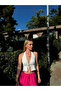 Women's White Halter Neck Open Back Linen Blouse Hzl24S-Zk11081 - 2