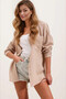 Women's Biscuit Single Pocket Oversize Linen Ayrobin Shirt Hzl24S-Bd1201531 - 3
