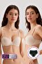 2-Piece Economic Pack Ten 6010 Madrid Underwire Non-Padded Micro T-shirt Bra Set Slip