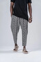 Men's Anthracite Gray Pattern Waist Rope Tie-Up Straight Cut Pants Sweatpants HZL24S-MXC8948-171