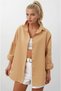 Women's Camel Oversize Long Basic Shirt Hzl22W-Bd139001 - 2