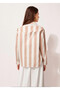 Women's Beige Cream Striped Satin Shirt Hzl23S-Bd1201731 - 5