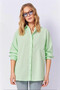 Women's Light Green Oversize Long Basic Shirt Hzl22W-Bd139001