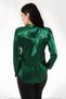 Women's Emerald Green Lightweight Drapey Satin-Finish Shirt HZL22W-BD139641 - 6