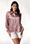 Women's Rosewood Lightweight Drapey Satin Surface Shirt HZL22W-BD139641 - 4
