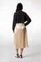 Women's Cream Satin Surface Elastic Waist Midi Length Skirt Hzl23S-Bd1101471 - 5