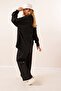 Women's Black Oversize Top and Bottom Double Knitted Set Hzl23W-Bd158581 - 5