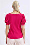 Women's Fuchsia Square Collar Knitted Blouse Hzl22W-Bd104091 - 3