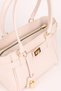 Women's Cream Belt and Lock Charm Detailed Zipper Closure Hand and Shoulder Bag Lotus - 2