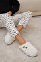Women's Plush Button Detailed Comfortable Flexible Soled Washable House Slippers Dowry Slippers Stc1131 - 4