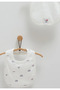 3-Piece Baby Bib (Compatible for 0-12 Months Babies) 3-Piece Bib 100% Cotton Baby Bib Ecru Color - 3
