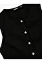 Crepe Scuba Fabric Crew Neck Buttoned Blazer Vest - 5