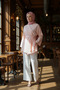 Light Salmon - 100% Cotton Pocketed Belted Women's Hijab Kimono 1166-Tes - 3