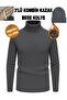 Unisex 3-Piece Combination Anthracite Sweater Beret Necklace Emka