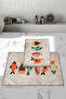 Non-Slip Base Washable 2 Piece 60x100 - 50x60 Bathroom Carpet Mat Toilet Seat Set
