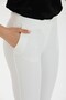 Women's White Skinny Fabric Pants - 8