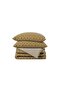 Waves 100 Cotton, Double Sided, Modern, Breathable, Geometric Double Duvet Cover - Mustard/Ecru - 5