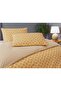 Waves 100 Cotton, Double Sided, Modern, Breathable, Geometric Single Duvet Cover - Mustard/Ecru - 4