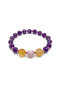Certified Genuine 10mm Citrine - Kunzite - 8mm Amethyst - Hematite Natural Stone Line Bracelet - 4