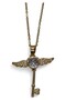 Gold Color Wing Key Model Sf Chain Steel Necklace - 3684 - 2