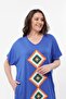 Women's Plus Size Blue Dress with Knitted Detail - 7