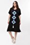 Women's Plus Size Black Dress with Knitted Detail - 5