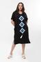 Women's Plus Size Black Dress with Knitted Detail - 3