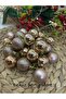 24 Pieces Rose Gold Christmas Tree Ornament Cici Ball 3 cm - 2