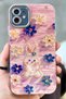 iPhone 11 Flower Compatible Patterned Glossy Stylish Hologram Paint Case with Self Lens Protection - 2