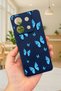 Xiaomi Redmi Note 13 Pro 5g Blue Butterfly Patterned Silicone Shock-Absorbing Classic Protective Rubber Case