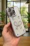 iPhone 16 Pro Compatible Epoxidized 3D Figured Heart Ribbon Shiny Stylish Fashion Case - 3