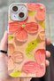 iPhone 13 Flower Pattern Self Lens Protection Electroplating Glossy Stylish Hologram Paint Case - 2