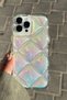 iPhone 14 Pro Max Compatible Embossed Patterned 3D Shock Absorbing Ultra Sturdy Pufy Case Transparent - 2