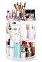 Diamond Pattern Rotating Makeup Organizer | 360° Spinning Acrylic Storage Case for Vanity & Bathroo