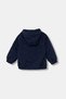 Baby Boy Navy Blue Zippered Hooded Raincoat - 2