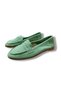 Women's Green Genuine Suede Leather Loafer - Comfortable Casual Shoes with Orthopedic Pads - 6