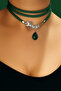 Genuine Leather Steel Choker Necklace