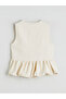 Crew Neck Textured Ruffle Blouse - 6