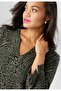 Women's Plus Size Khaki, Side Pocket, Three-Quarter Sleeve, V-Neck Ankor Thick Dress 65N39112 - 5