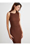 Vizyon New Season Crew Neck Gathered Bodycon Dress - 2