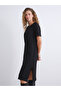 Plus New Season Crew Neck Textured Dress - 2