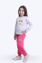 Girl's Round Neck Kind Is Cool Print Detailed Top and Bottom Pajama Set - 2