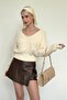 Vanilla V-Neck Soft Textured Women's Sweater Mg2499 - 2