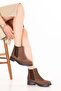 Women's Genuine Leather Stylish Boots with Elastic Sides Waleska Mink Suede - 5